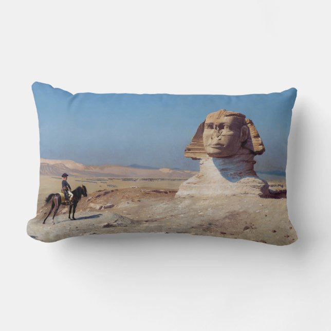 Napoleon Bonaparte Before the Sphinx (by Gérôme) Lumbar Pillow (Front)