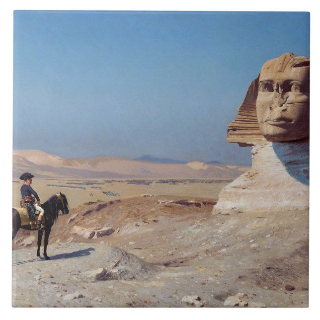 Napoleon Bonaparte Before the Sphinx (by Gérôme) Tile (Front)