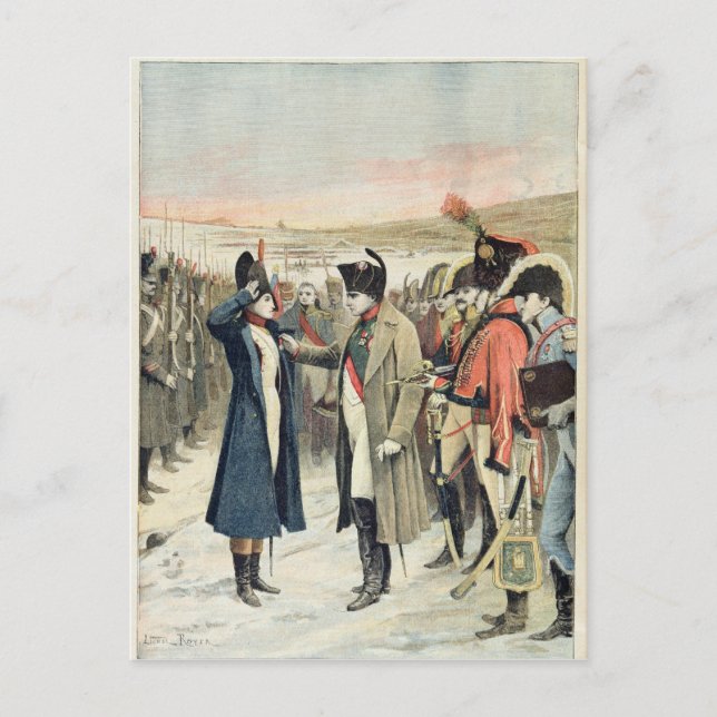 Napoleon Bonaparte  presenting the female Postcard (Front)