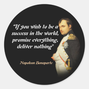 Napoleon Bonaparte Quote On Success Classic Round Sticker