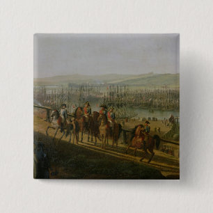 Napoleon Bonaparte Visiting the Camp at 2 Inch Square Button