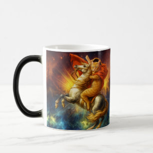 Napoleon Cat Riding Horse Through Galaxy Magic Mug