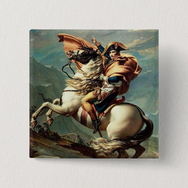 Napoleon Crossing the Alps 2 Inch Square Button (Front)