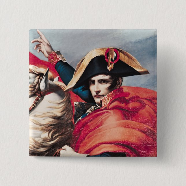 Napoleon  Crossing the Alps 2 Inch Square Button (Front)