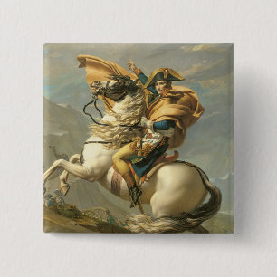 Napoleon Crossing the Alps at the St Bernard 2 Inch Square Button
