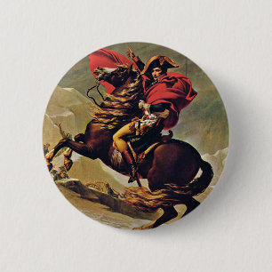 Napoleon Crossing The Alps,  By David Jacques-Loui 2 Inch Round Button
