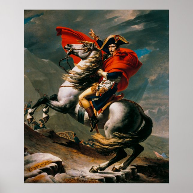 Napoleon Crossing the Alps by Jacques-Louis David Poster (Front)