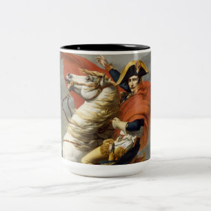 Napoleon Crossing the Alps by Jacques Louis David Two-Tone Coffee Mug