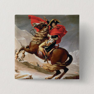 Napoleon Crossing the Alps, c.1800 (oil on canvas) 2 Inch Square Button