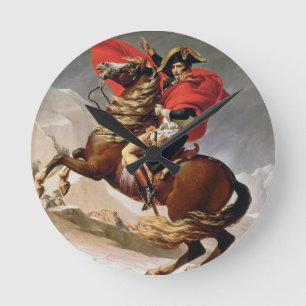 Napoleon Crossing the Alps, c.1800 (oil on canvas) Round Clock