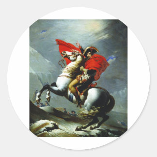 Napoleon Crossing the Alps Classic Round Sticker