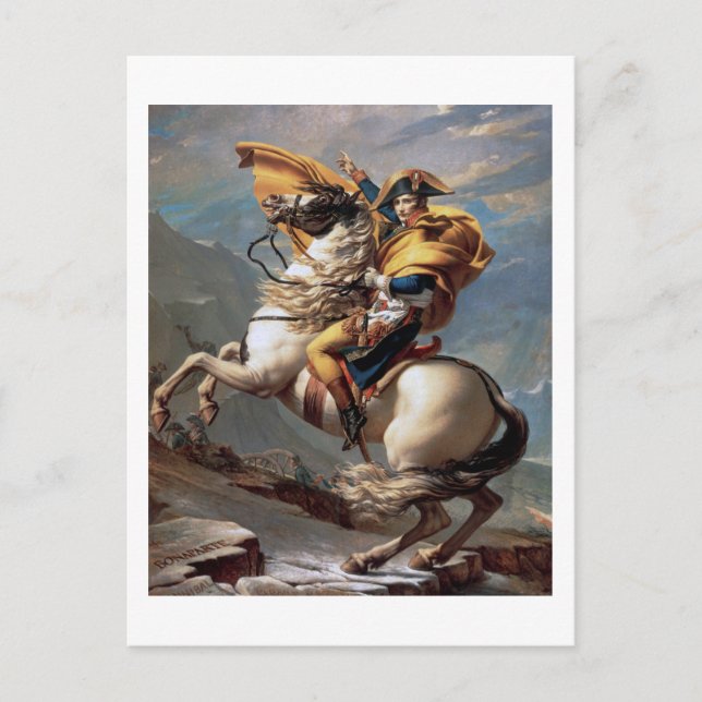Napoleon Crossing the Alps, Jacques-Louis David Postcard (Front)