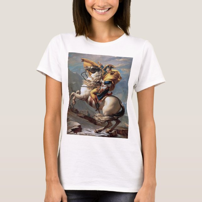 Napoleon Crossing the Alps, Jacques-Louis David T-Shirt (Front)