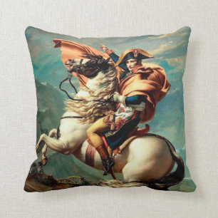 Napoleon Crossing the Alps Jacques Louis David Throw Pillow