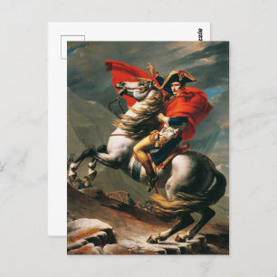 Napoleon Crossing the Alps Neoclassical Painting Postcard