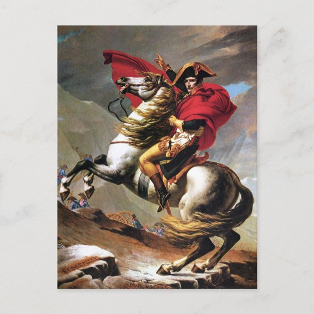 Napoleon Crossing the Alps Postcard (Front)