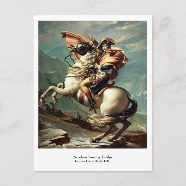 Napoleon Crossing the Alps Postcard (Front)