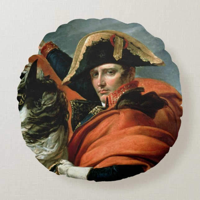 Napoleon  Crossing the Alps Round Pillow (Front)
