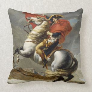 Napoleon Crossing the Grand Saint-Bernard Pass Throw Pillow