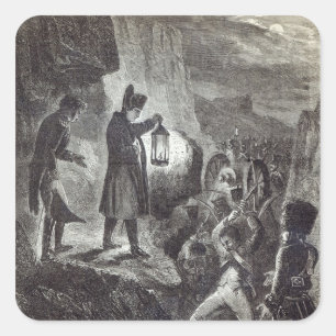 Napoleon extricating Lannes' Artillery Square Sticker