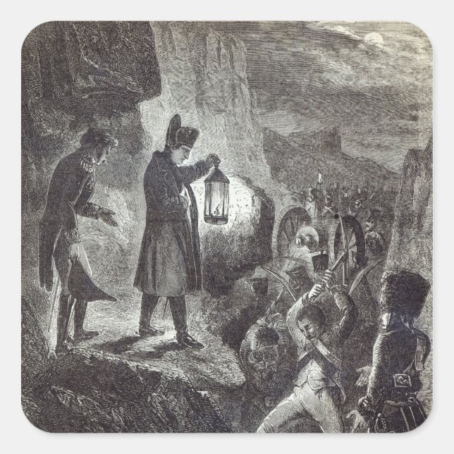 Napoleon extricating Lannes' Artillery Square Sticker (Front)