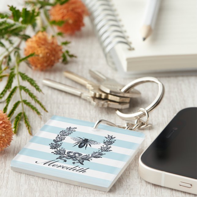Napoleon French Revoloution Vintage Bee Image Keychain (Front Right)