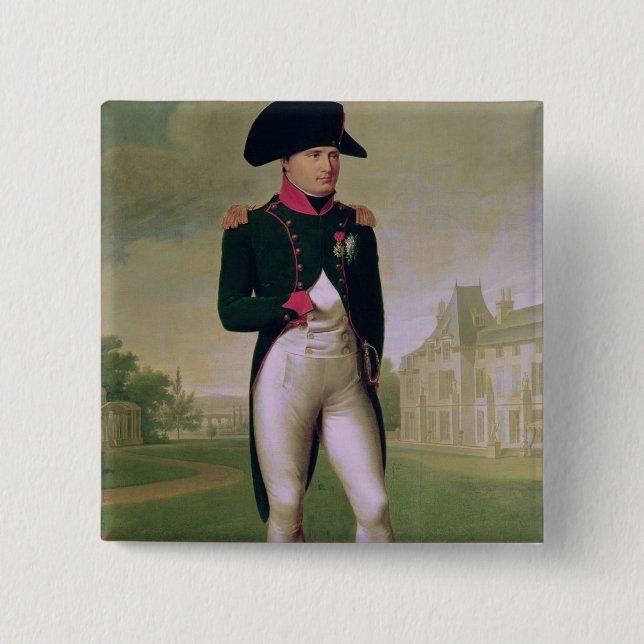 Napoleon I  in Front of the Chateau de Malmaison 2 Inch Square Button (Front)