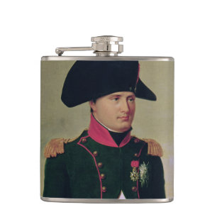 Napoleon I  in Front of the Chateau de Malmaison Hip Flask