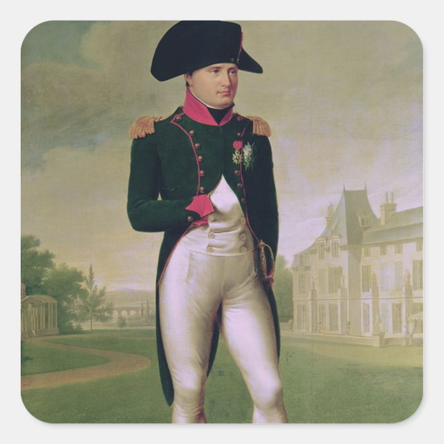 Napoleon I  in Front of the Chateau de Malmaison Square Sticker (Front)