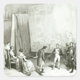 Napoleon I  Visiting the Studio of David Square Sticker