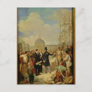 Napoleon III Visiting the Works at the Louvre Postcard