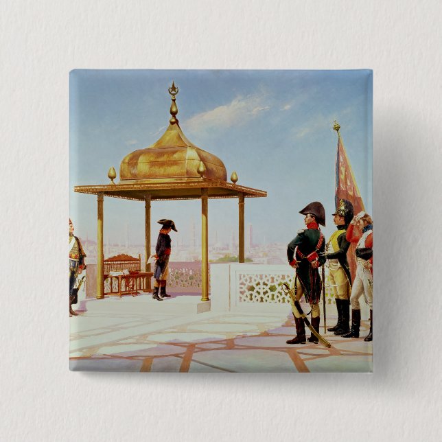 Napoleon in Cairo, 1798 2 Inch Square Button (Front)