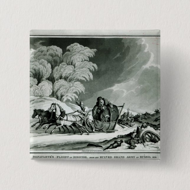 Napoleon in disguise 2 inch square button (Front)