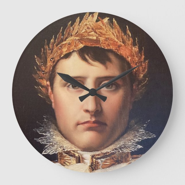 Napoleon Laurel-Wreath Crowned Hero  Large Clock (Front)