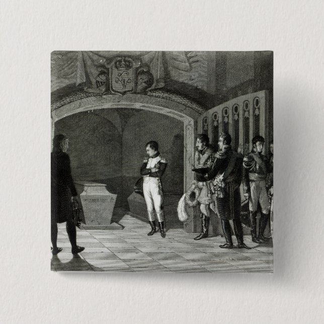 Napoleon Meditating before the Tomb 2 Inch Square Button (Front)