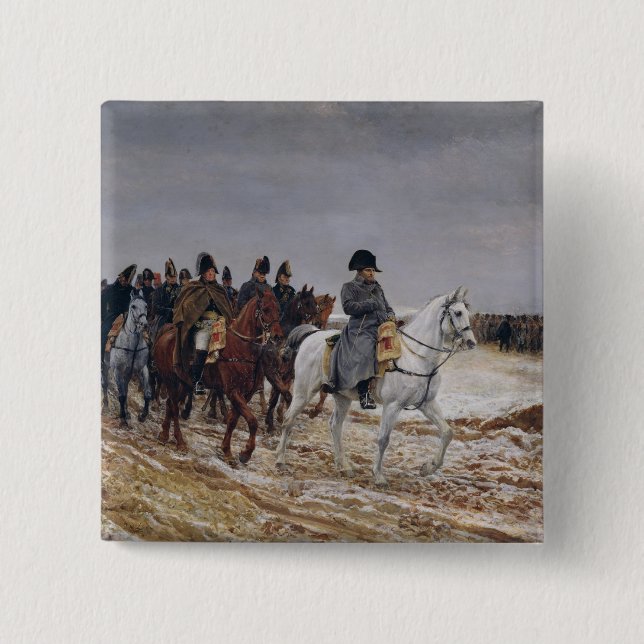 Napoleon  on Campaign in 1814, 1864 2 Inch Square Button (Front)