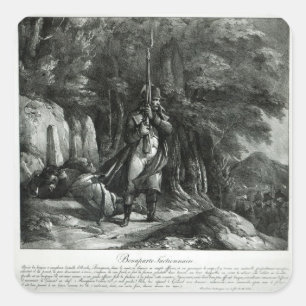 Napoleon on sentry duty square sticker