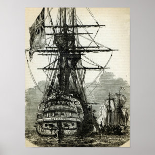 Napoleon surrendering to Captain Maitland Poster