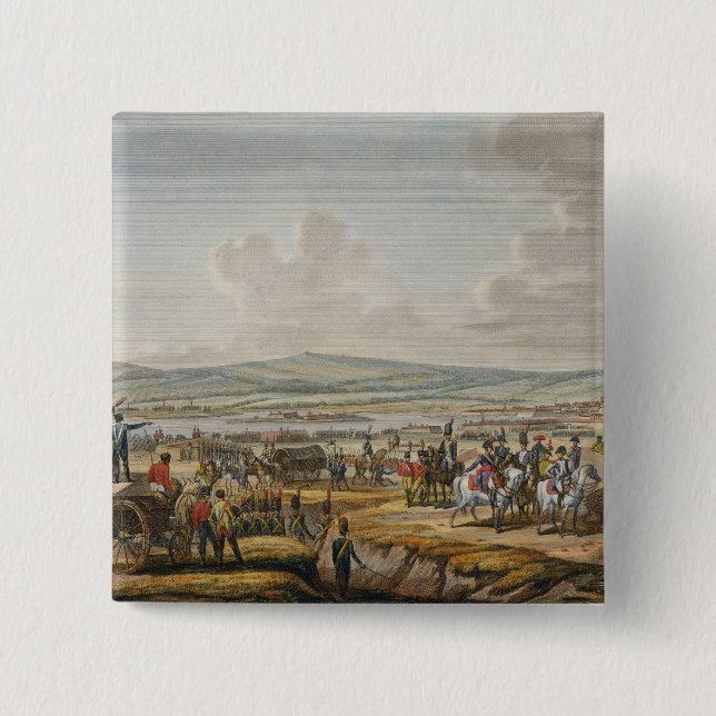 Napoleon Visiting the Siege Works at Danzig led by 2 Inch Square Button (Front)