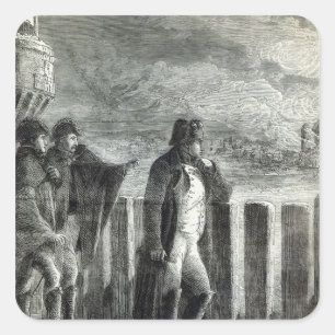 Napoleon watching the Fire of Moscow in 1812 Square Sticker