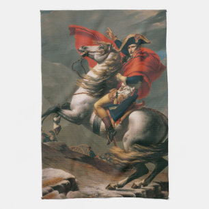 Napoleon with Horse, Battle of St. Bernard Pass Kitchen Towel