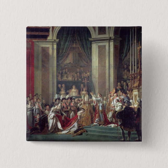 Napoleon's Consecration and Josephine's 2 Inch Square Button (Front)