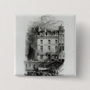 Napoleon's Lodgings on the Quai Conti, 1834-36 2 Inch Square Button