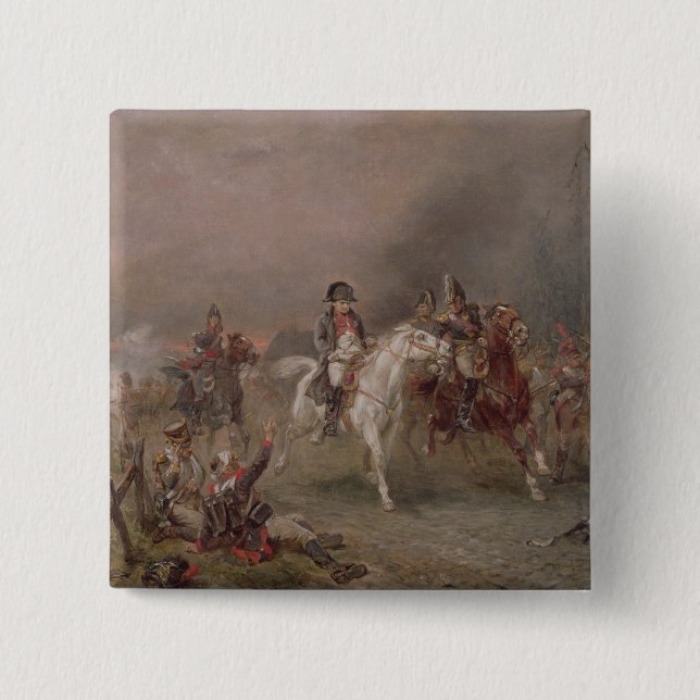 Napoleon's Retreat (oil on canvas) 2 Inch Square Button (Front)