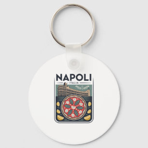 Napoli Italia Souvenir Naples Italy Pizza And Trav Keychain