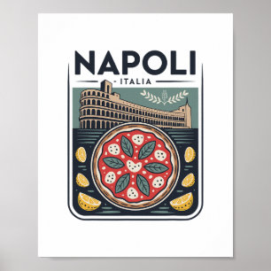 Napoli Italia Souvenir Naples Italy Pizza And Trav Poster