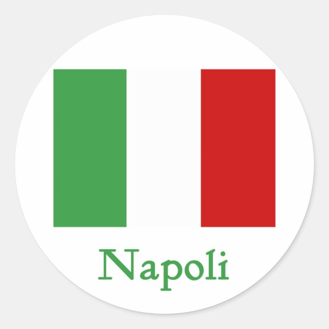 Napoli Italian Flag Classic Round Sticker (Front)