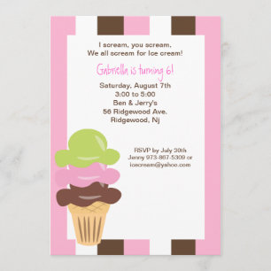 Napolitano Ice Cream Invitation Anniversaire