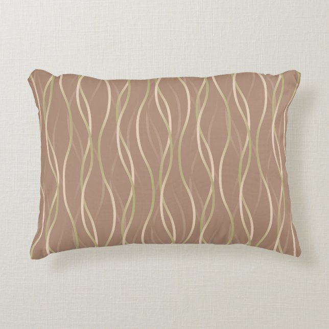 Napolitano Macchiato Pistachio Ribbons and shadow. Accent Pillow (Front)
