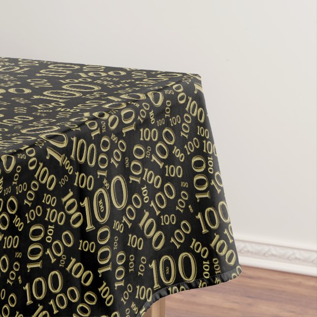 Nappe 100th Thème d'anniversaire, noir et Centenarian (In Situ)